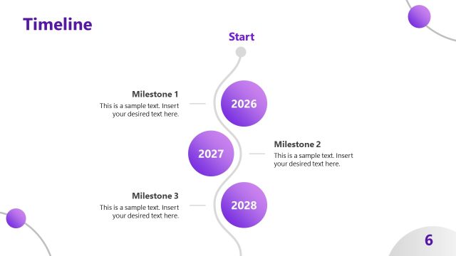 Editable Timeline Diagram PPT Slide – Creative Purple Template