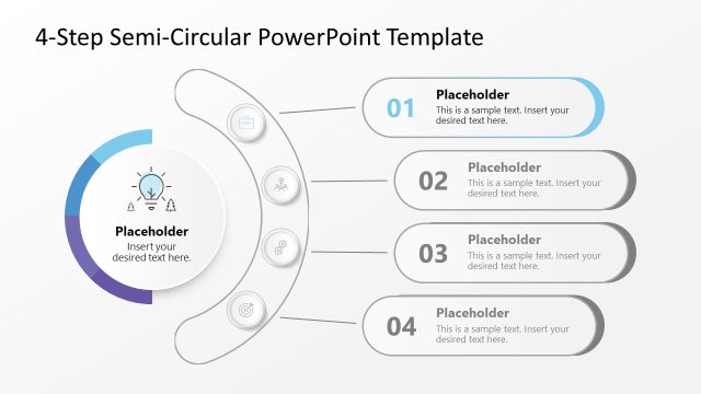Customizable 4-Step Semi-Circular PPT Template