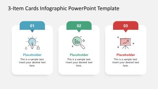 Editable 3-Item Cards Infographic PPT Template