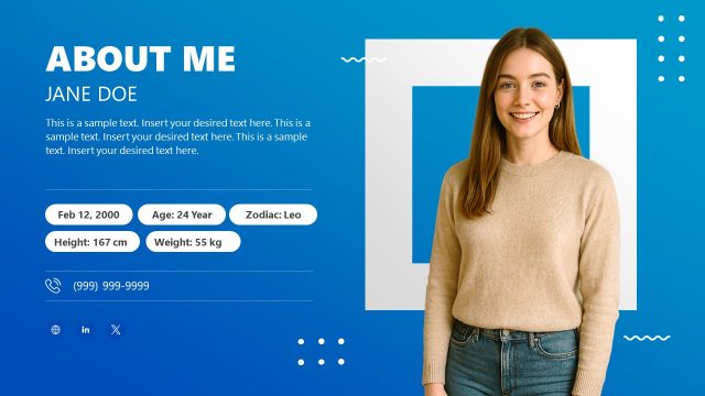Blue About Me PowerPoint Template
