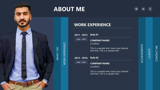 Customizable Accordion About Me PPT Template