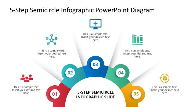 5-Step Semicircle Infographic PowerPoint Diagram