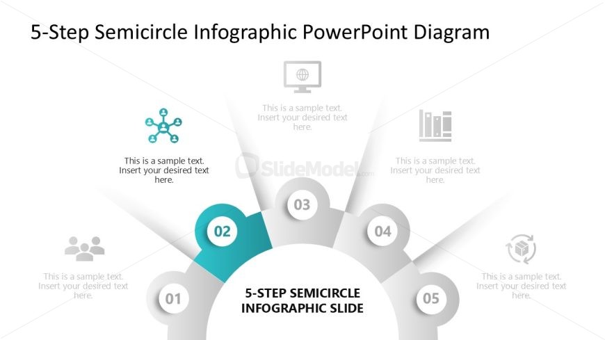 Editable Semicircle Infographic PPT Diagram Template