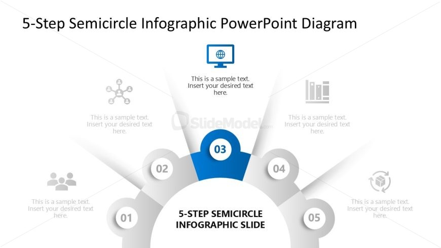5-Step Semicircle Infographic Presentation Diagram