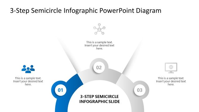 3-Step Semicircle Infographic Slide Diagram