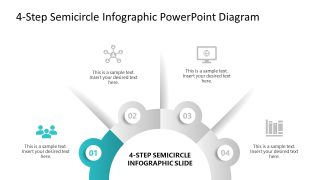 Editable 4-Step Semicircle Infographic PPT Template 