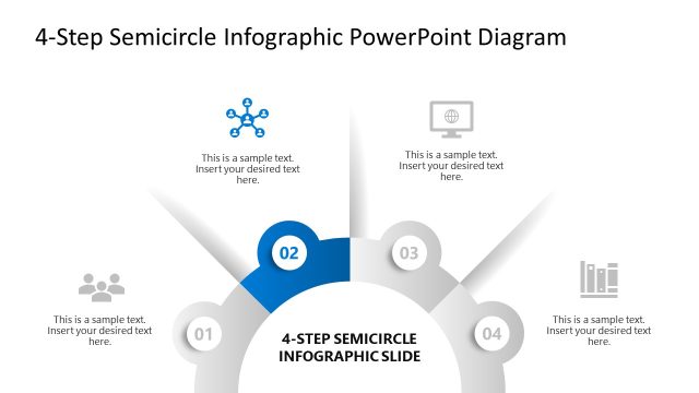 Customizable 4-Step Semicircle Infographic PPT Template