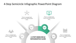 4-Step Semicircle Infographic Layout 