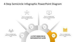 4-Step Semicircle Infographic Presentation Slide 