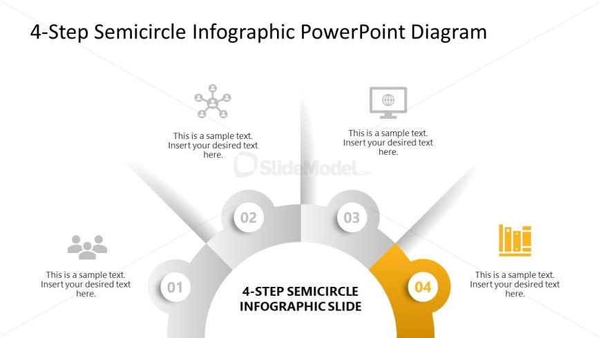 4-Step Semicircle Infographic Presentation Slide
