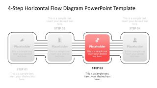 4-Step Horizontal Flow Template Slide 