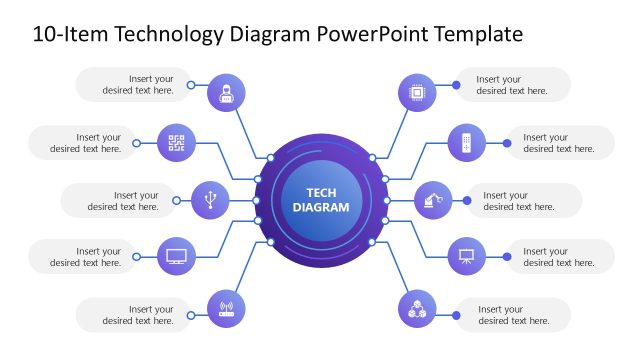 10-Item Technology Diagram PowerPoint Template