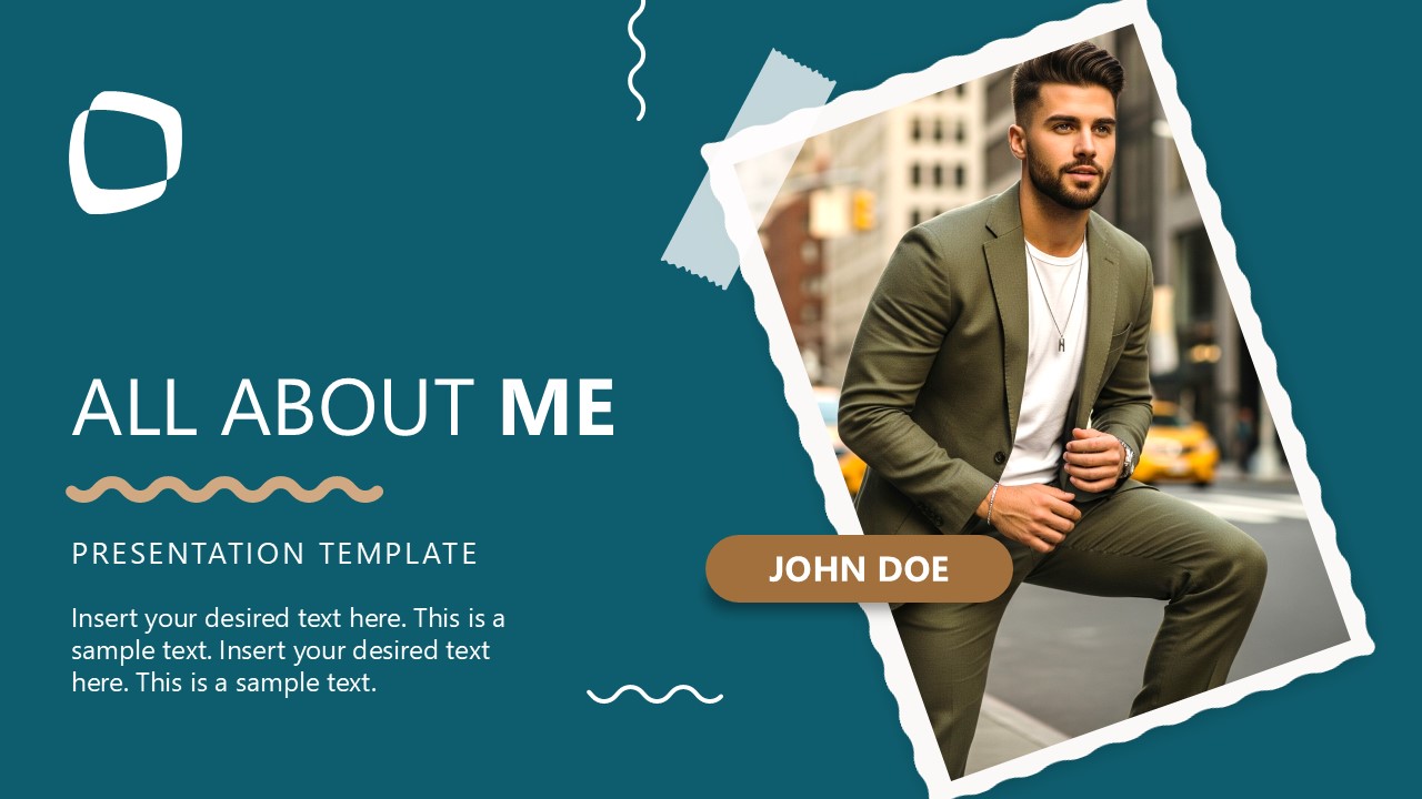 Image Cover Slide for All About Me PPT Template