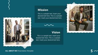 Mission & Vision Presentation Slide with Images & Text Boxes