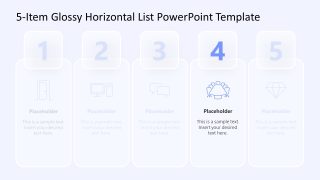 5-Item Glossy Horizontal List Slide with Focus Effect 