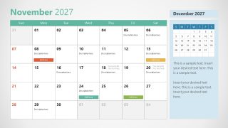 2027 Calendar Template Slide Layout 