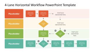 Customizable 4-Lane Horizontal Flow Diagram Template