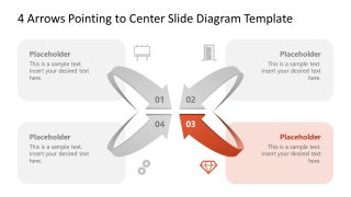 4 Arrows Pointing to Center Template for Presentation 