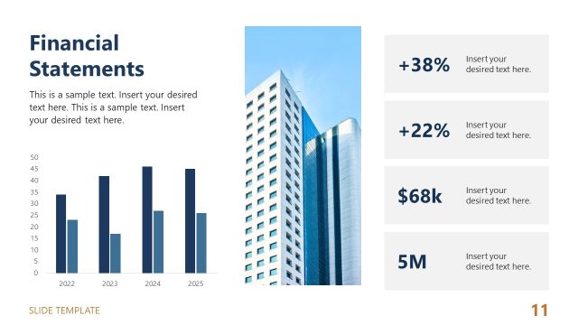 Financial Statements Slide with Data Chart – Simple Business Template