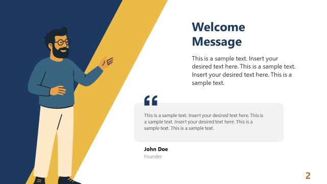 Welcome Message Slide – Simple Business Presentation Template