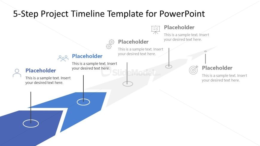 Editable 5-Step Project Timeline PPT Template