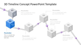6-Item 3D Timeline Concept Template for Presentation 