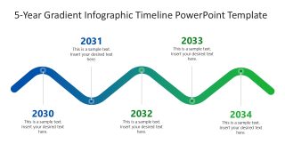 5-Year Gradient Infographic Timeline PPT Template