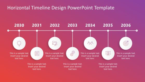 7-Year Horizontal Timeline Slide PowerPoint Template