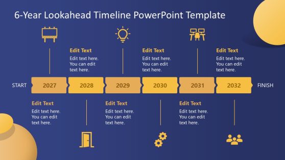 6-Year Lookahead Timeline PowerPoint Slide