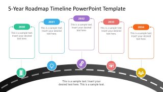 Editable 5-Year Roadmap Timeline PowerPoint Slide 