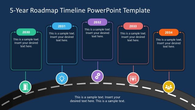 5-Year Roadmap Timeline Slide Template