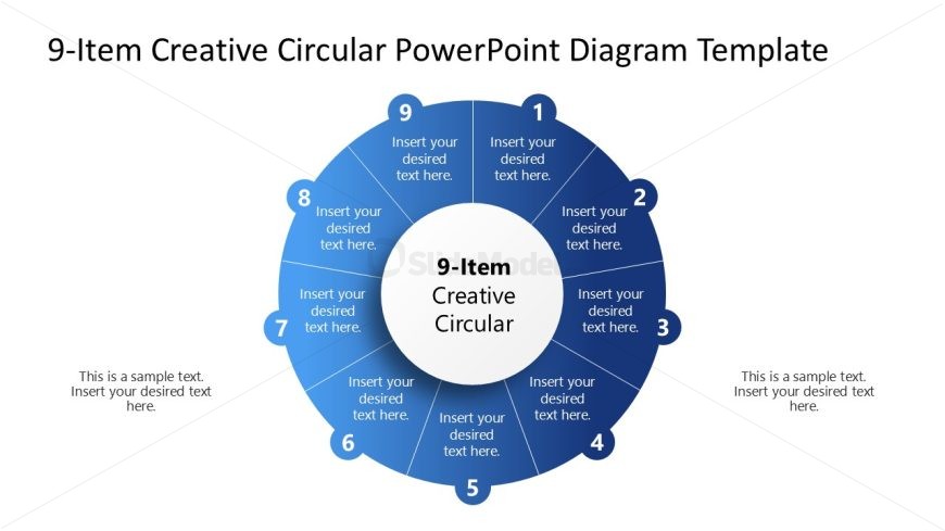 Editable 9-Item Creative Circular PPT Template