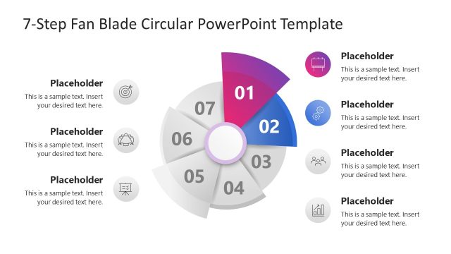7-Step Fan-Blade Circular Diagram for Presentation