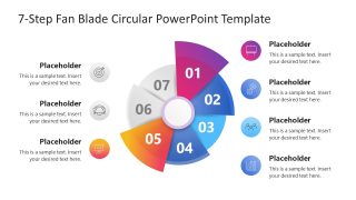 Step 5 Slide - 7-Step Fan-Blade Circular Diagram Template