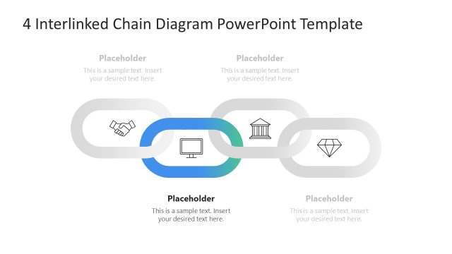 Engaging 4 Interlinked Chain Diagram PPT Layout