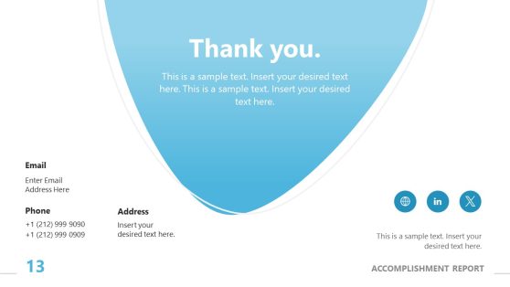 Thank You Slide Template for Accomplishment Report