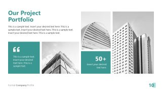 Editable Project Portfolio Slide - Formal Company Profile Template 