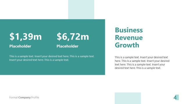 Business Revenue Growth Slide – Formal Company Profile PPT Template