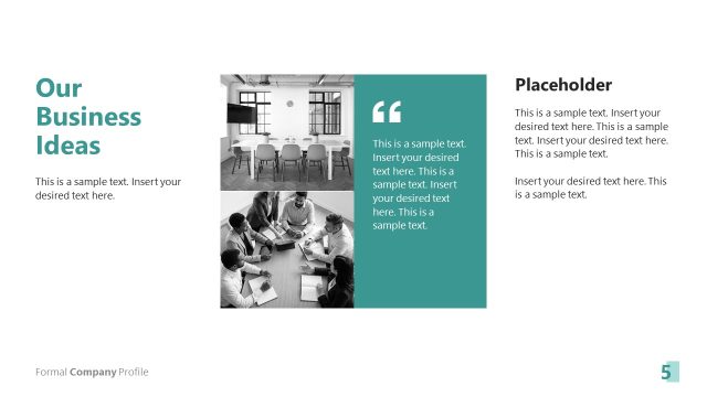 Our Business Ideas Slide – Formal Company Profile Presentation Template