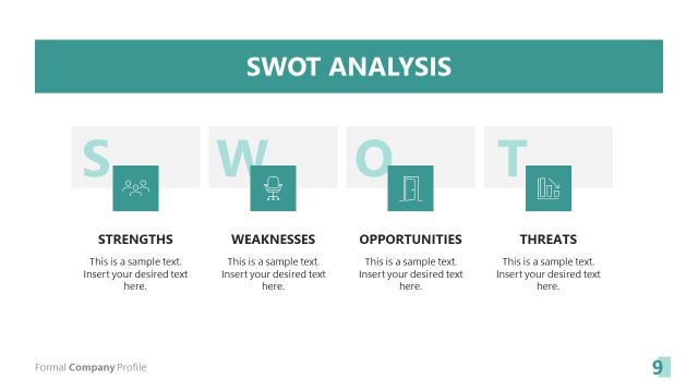 SWOT Analysis Infographics Slide – Formal Company Profile Template