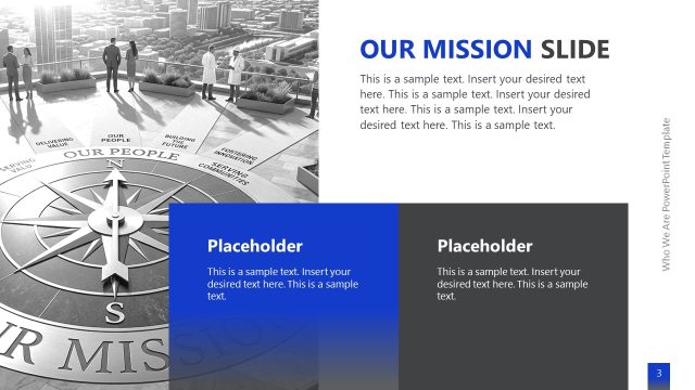 Our Mission Slide – Who We Are Presentation Layout