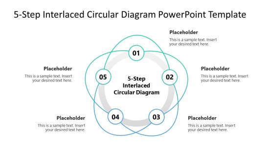 5-Step Interlaced Circular Diagram PowerPoint Template