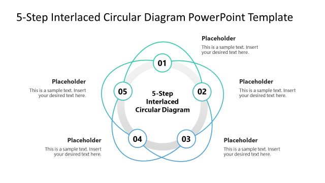 5-Step Interlaced Circular Diagram PowerPoint Template