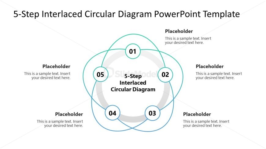 5-Step Interlaced Circular Diagram Presentation Template