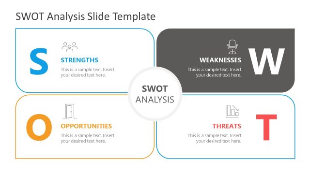 Slide for Weaknesses Presentation – SWOT Analysis Petal Style Diagram