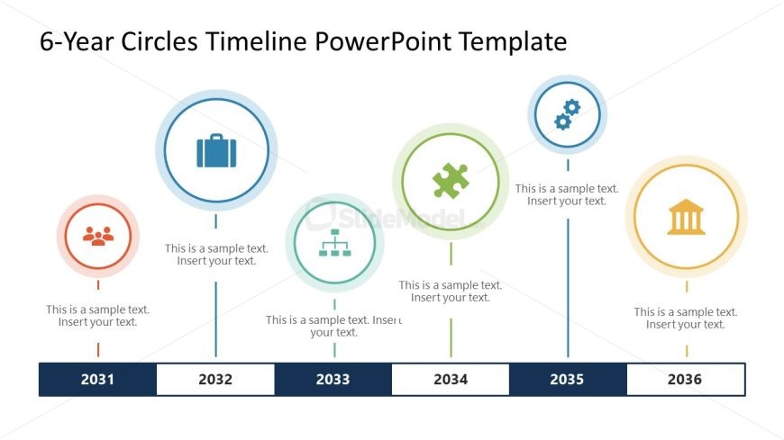 6-Year Circles Template for PowerPoint