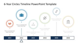 6-Year Circles Template PPT Layout 