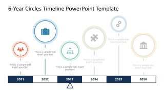 Focus Slide with Infographics - 6-Year Circles PPT Template