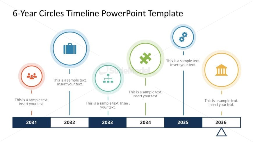 Editable 6-Year Circles PowerPoint Template