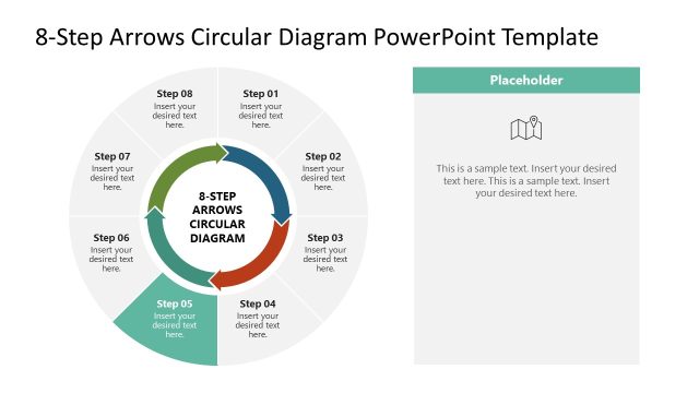 Slide for Step 5 Presentation – 8-Step Arrows Circular Diagram
